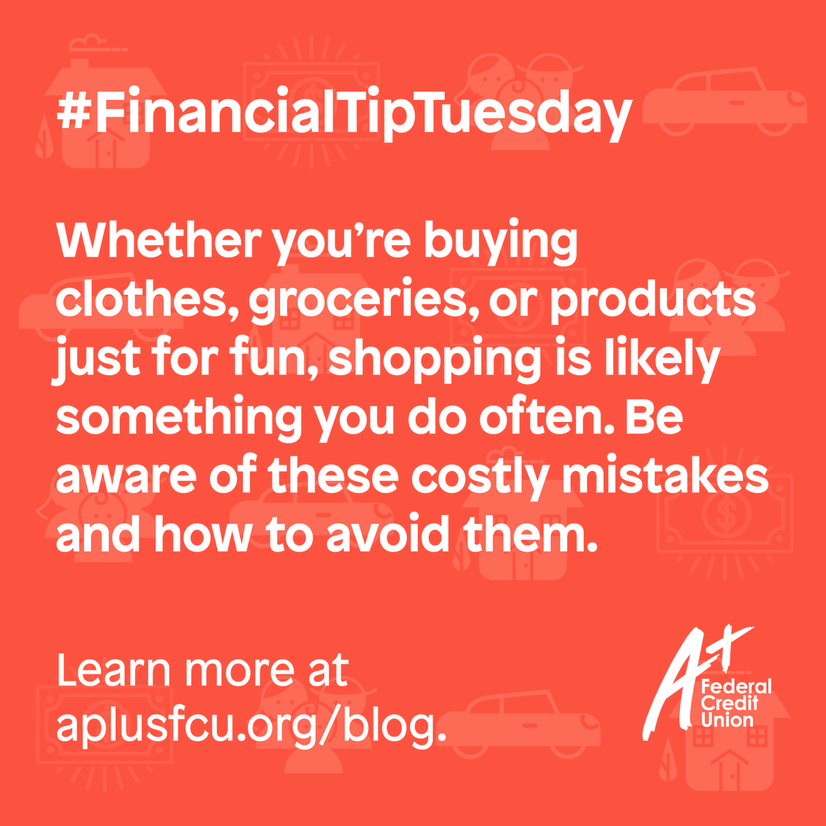 aplusfcu's tweet photo. Avoid making costly mistakes while shopping with tips from our #FinancialTipTuesday! 💲 Click the link for more details from our blog ➡️ https://t.co/vHwfyC3G4a #shopping #financialfitness https://t.co/Qw0YlABUhB