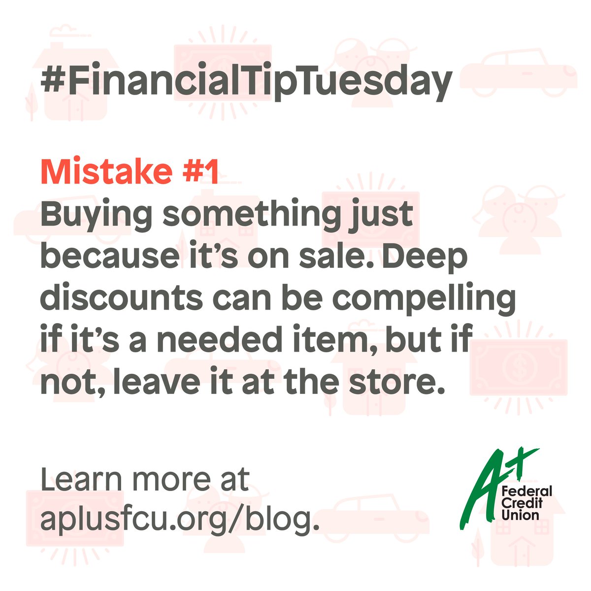 aplusfcu's tweet photo. Avoid making costly mistakes while shopping with tips from our #FinancialTipTuesday! 💲 Click the link for more details from our blog ➡️ https://t.co/vHwfyC3G4a #shopping #financialfitness https://t.co/Qw0YlABUhB