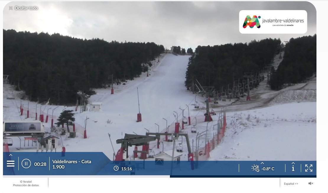 Pues ya está. Valdelinares abre el jueves y el sábado lo hará Javalambre. Ha costado, pero Teruel puede estrenar la temporada de esqui. Imágenes de las webcam de esta misma tarde. 👇🏾