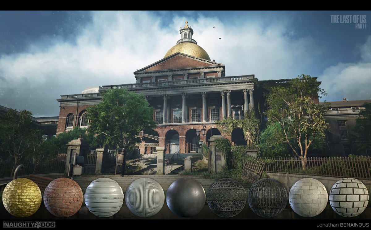 JonathanBenaino's tweet photo. My 1st #TheLastOfUs material drop is now live on @ArtStationHQ!!!
This gallery showcases some of the texture work I made with @Substance3D to achieve the capitol building.
Check out the following link for more HD renders, GIF and video breakdown: https://t.co/I5SoaLIuin https://t.co/IGBp7vVEsT