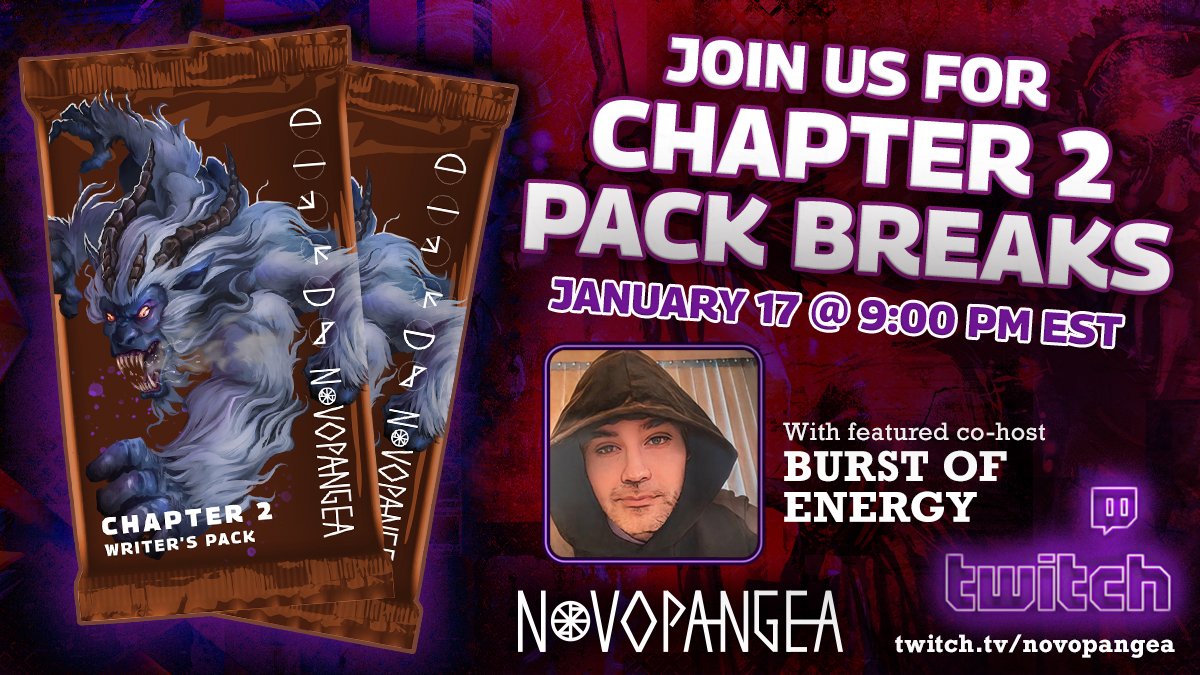 Novopangeaio's tweet image. Don't miss our next Pack Break tonight at 9pm EST! We've got a legend in the Wax space, @burstofenergy joining us tonight! 

Watch here ➡️ twitch.tv/novopangea
Get your own break spot here ➡️ novopangeaio.myshopify.com

#novopangea #novo #packbreaks