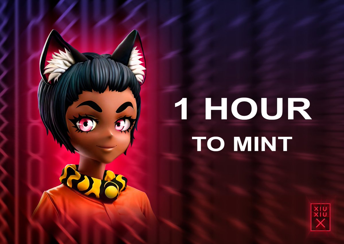 XXX_Labs's tweet photo. ONLY 1 HOUR LEFT 
 
⛓️ 🚨 8 pm UTC / 3 pm EST 🚨 ⛓️
 
XXX Labs Official Website: https://t.co/r0GSh84Yxf 
 
WL: 300 supply, price: 0.01
Public: 700 supply, price: 0.019
Total: 1,000 XiuXiu X Genesis 🩸 https://t.co/h5sMpXBDwx