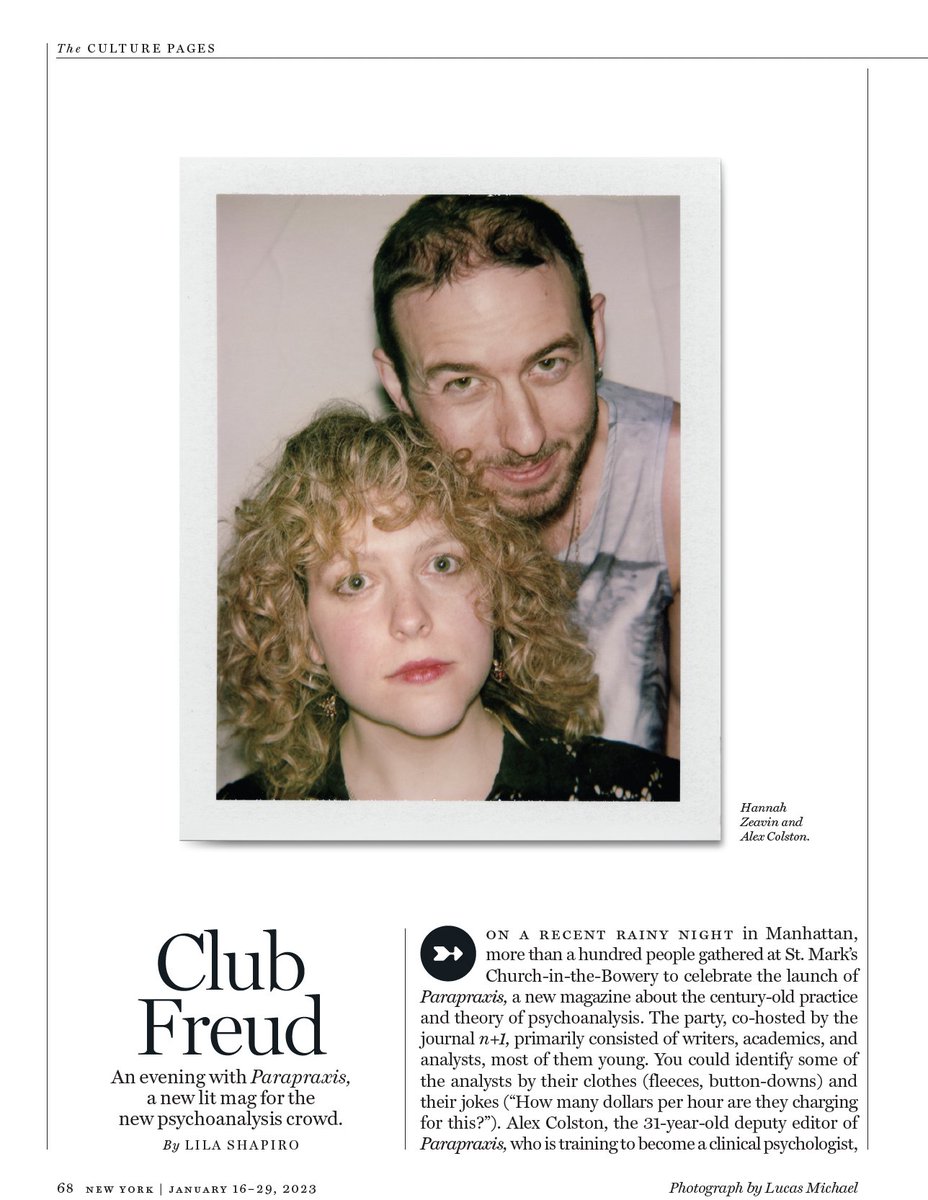 Club Freud
An evening with Parapraxis,
a new lit mag for the
new psychoanalysis crowd.
By LILA SHAPIRO