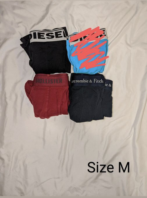 3 pic. Underwear Sale! (1/3)
Worldwide Shipping! 

DM for details, payments through PayPal!
---
#underwear