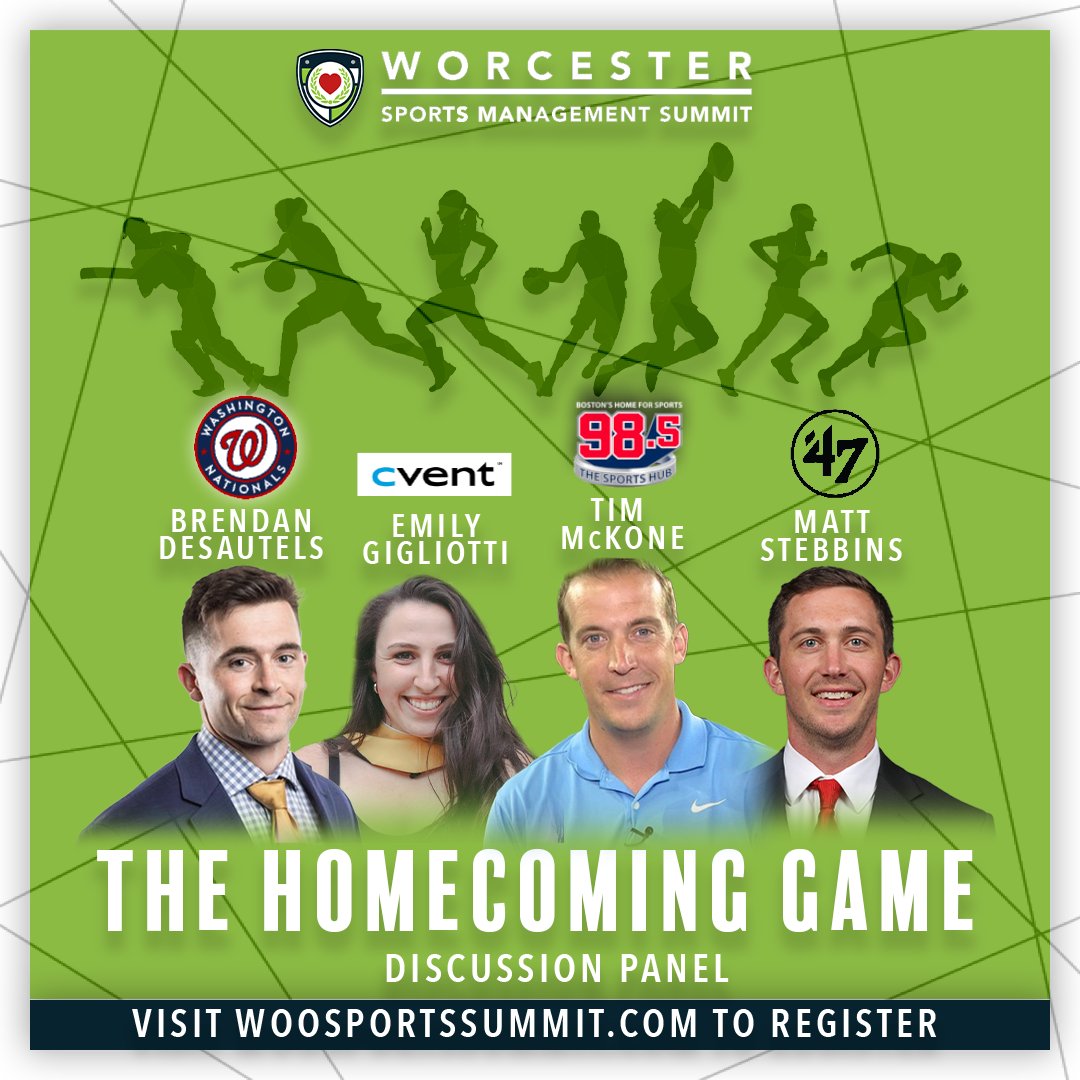 The Bravehearts are excited to announce our “Homecoming Game” panelists! 

All 4 of our guests got their start in Worcester and will be discussing their time spent in the city before moving on to other jobs in the Sports Industry. 

Sign up now at WooSportsSummit.com