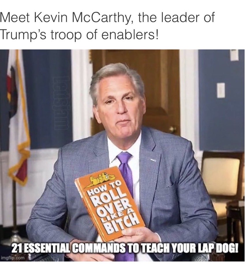 3SidecarsPlz's tweet image. Kevin McCarthy doing what he does best. Atta Boy, Kev!

“That’s my Kevin”😏
#KevinMcCarthyIsWeakAF