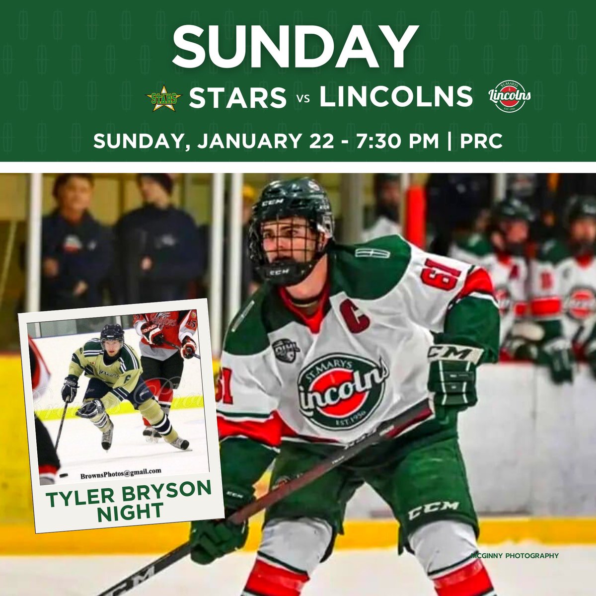 stmlincolns's tweet photo. BRYSON NIGHT - Lincs host the Stars on Sunday, Jan 22nd as our Alumni Group honours 5 year Lincoln, Tyler Bryson! Come celebrate his dedication to #LincsNation #Alumni https://t.co/Q1DNlvGphU