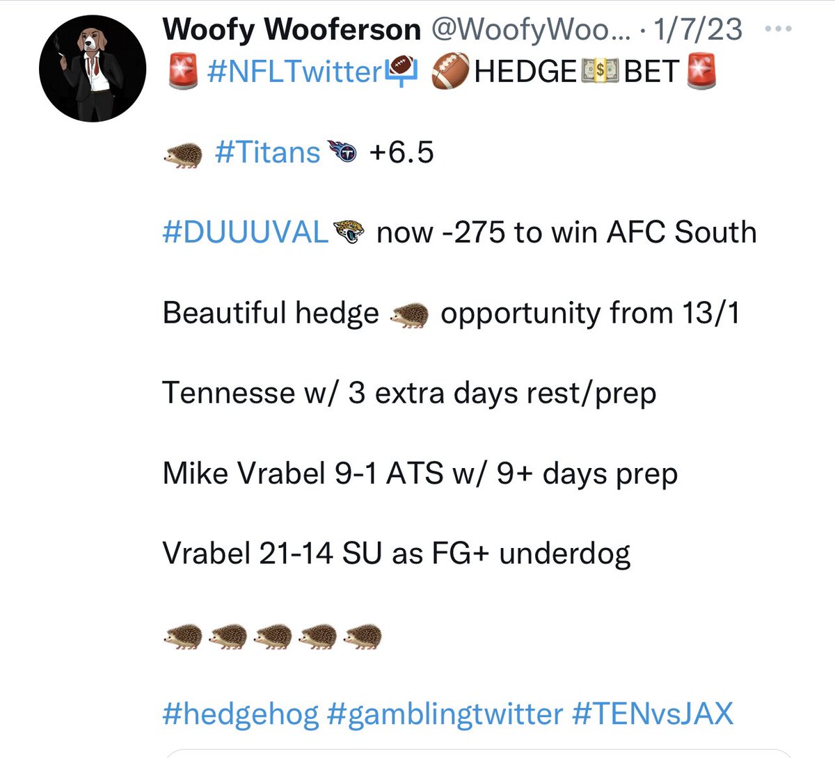 Followers don’t always have to agree… There are TWO sides to every bet, otherwise the market wouldn’t exist! My goal is to provide information and statistics that are not disputable Followers can take it or leave it and should form their own perspective #gamblingtwitter