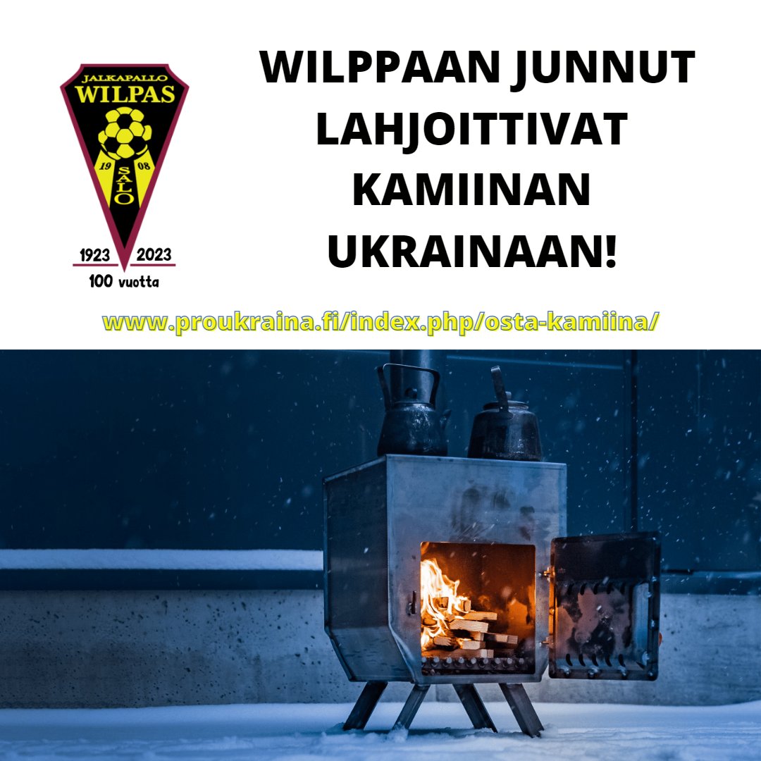 Wilppaan junnut lahjoittivat kamiinan Ukrainaan. #wilpasjalkapallo #salonvilpas #wilpasjunnut #proukraina