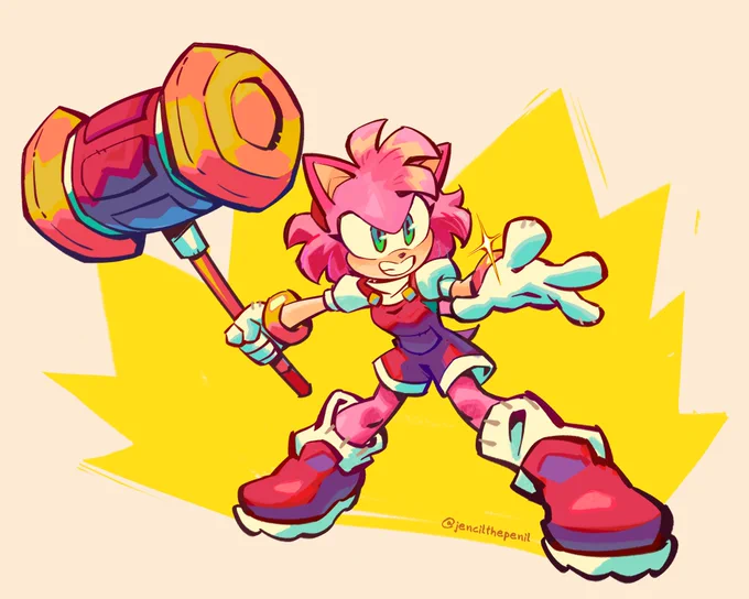 Consider this guys...Amy in overalls. #AmyRose #SonicTheHedeghog 