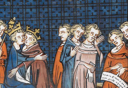 WeirdMedieval's tweet photo. two kings kissing, france, 14th century https://t.co/roP4akc5Zl