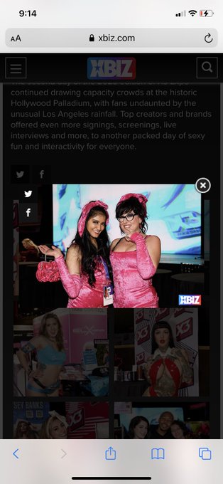 With my bf @ the @XBIZ x3 expo pretty cool we made the xbiz pics page what a fun time https://t.co/8<a href="/tag/x3show"class="tags"><span>#x3show</span></a>