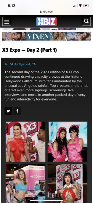 With my bf @ the @XBIZ x3 expo pretty cool we made the xbiz pics page what a fun time https://t.co/8<a href="/tag/x3show"class="tags"><span>#x3show</span></a>