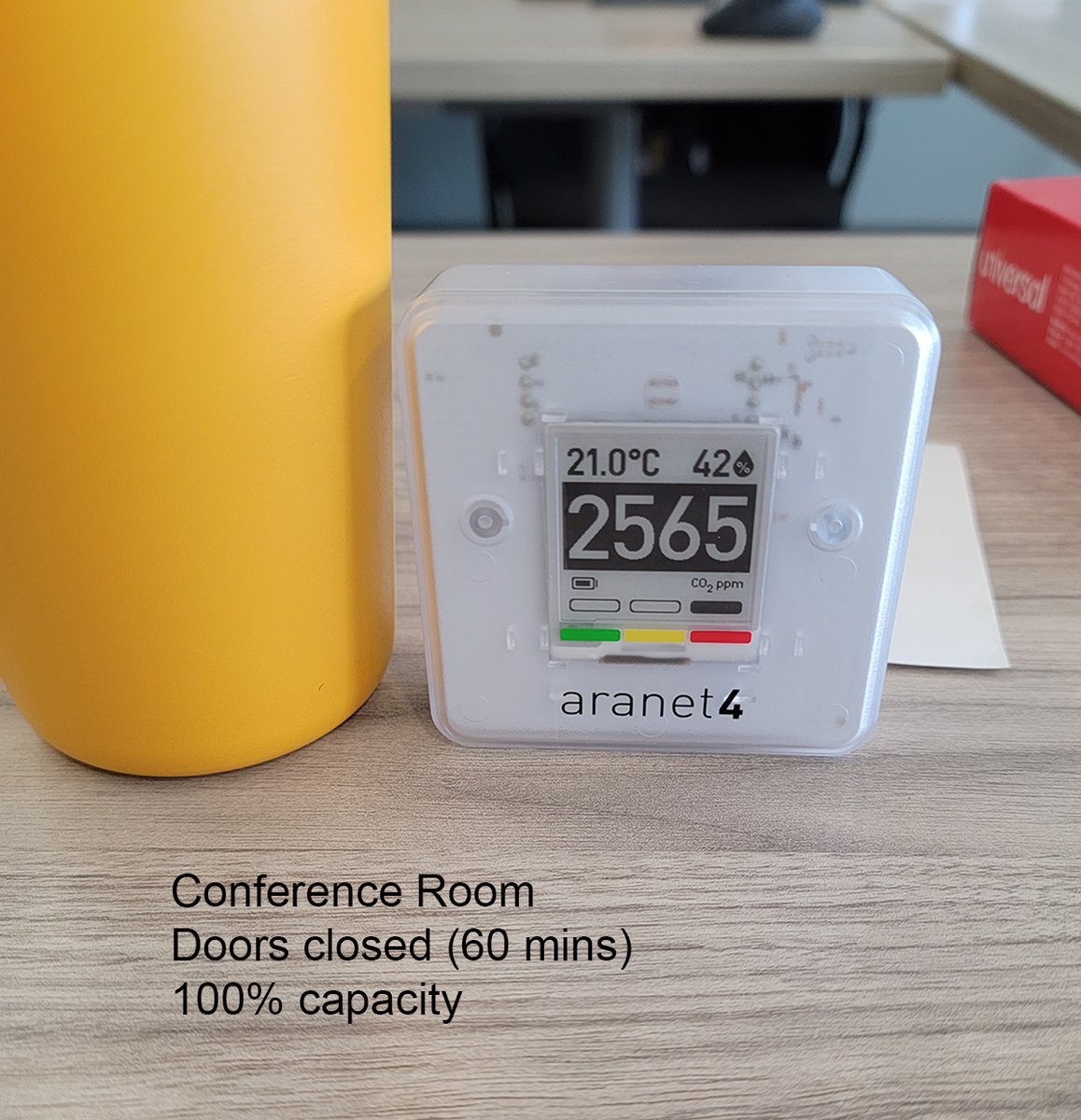 MerBanasiak's tweet photo. Is the conference room the best place to make important decisions? CO2 above 1400 ppm: Brain cognitive function decreases by 50% #ScienceInDesign #Designforhealth @AranetIoT #BAScience https://t.co/NKps0HMMq1