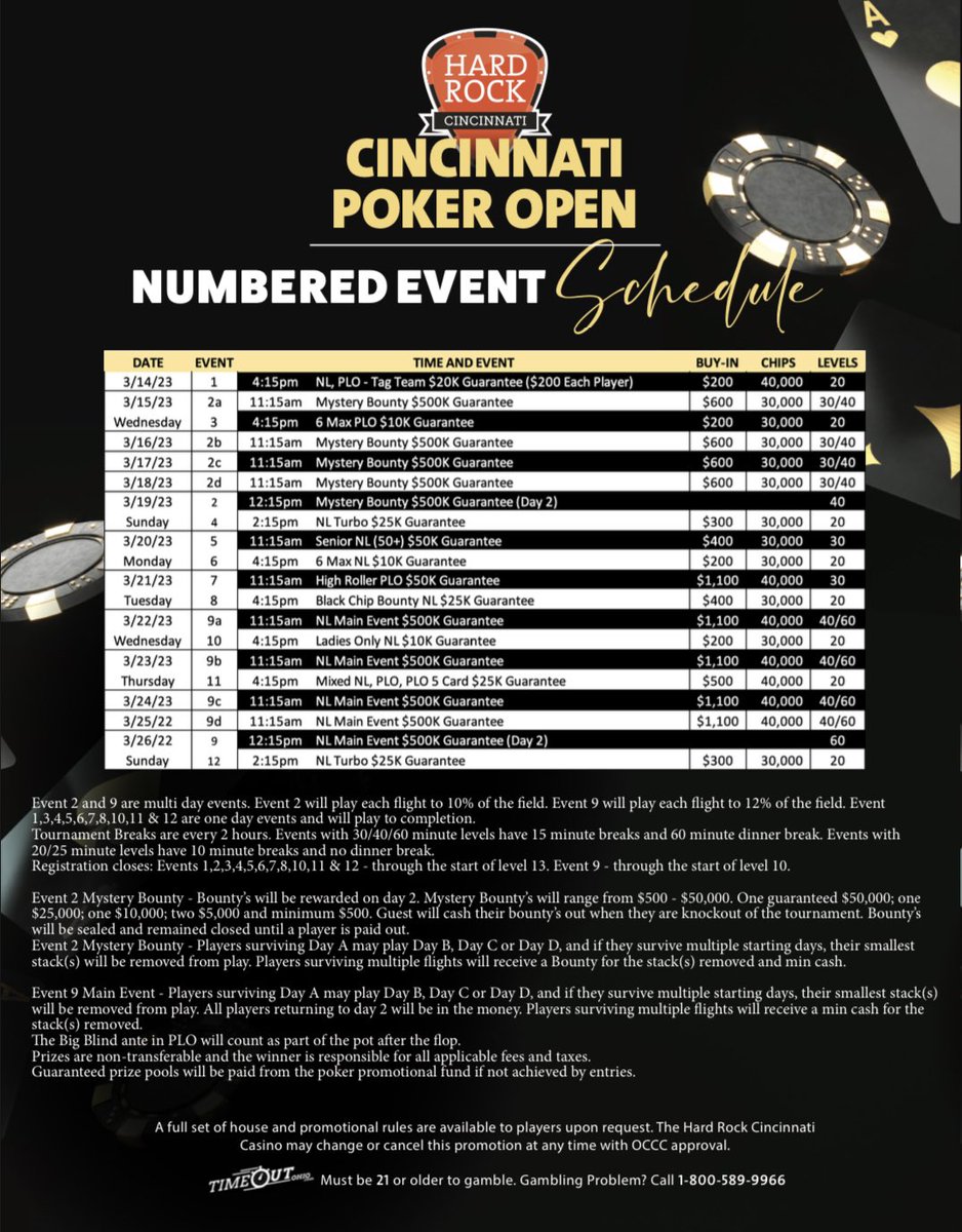 Hard Rock Poker Cincinnati on Twitter "Cincinnati Poker Open! March