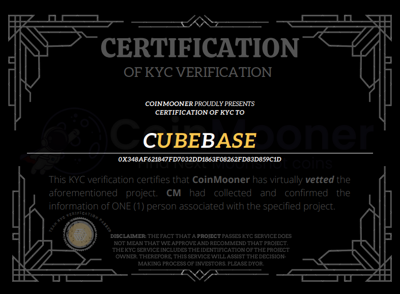 CoinMooner (@coinmoonercom) on Twitter photo Coinmooner has completed KYC Verification of
<a href="/CubeBaseToken/">CubeBase 🟨</a>
(CubeBase 🔶) coinmooner.com/coin/cubebase-…
github.com/CoinMoonerCom/…
Request Advertisement, Promotion, or KYC verification:
<a href="/CoinmoonerCom/">CoinMooner</a>
coinmooner.com/promote
$BTC $MOONER #KYC $BUSD $BNB Coinmooner has completed KYC Verification of
<a href="/CubeBaseToken/">CubeBase 🟨</a>
(CubeBase 🔶) coinmooner.com/coin/cubebase-…
github.com/CoinMoonerCom/…
Request Advertisement, Promotion, or KYC verification:
<a href="/CoinmoonerCom/">CoinMooner</a>
coinmooner.com/promote
$BTC $MOONER #KYC $BUSD $BNB