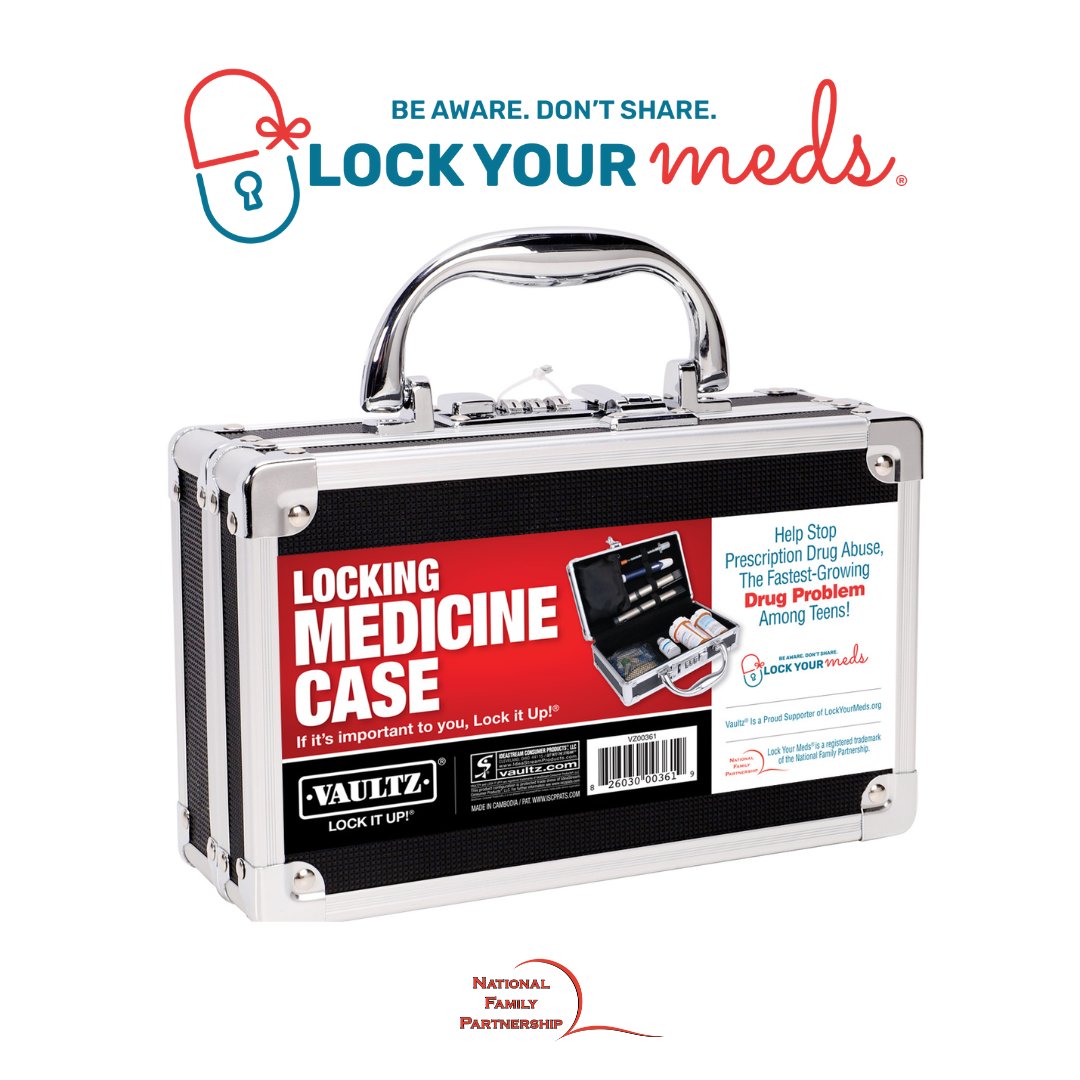 LockYourMeds's tweet photo. Purchase a Vaultz® Lockbox to instill proper storage for your prescription medication at #LinkinBio. We would like to thank our partners @Walmart, @GetintheStream, and @Publix Pharmacy for getting involved in our #LockYourMedsCampaign and providing resources to keep our kids safe https://t.co/8mBIG9VkmW