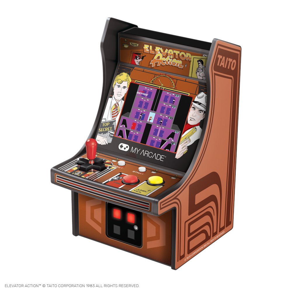 MyArcadeRetro's tweet photo. Originally released in 1983, Elevator Actions lets you take on the role of Agent 17 to carefully navigate multiple floors, collect secret documents, all while avoiding enemy spies! Get yours at https://t.co/nV4eAplauA #retrogaming #elevatoraction #microarcade #classicarcadegames https://t.co/2SvfzN03vQ