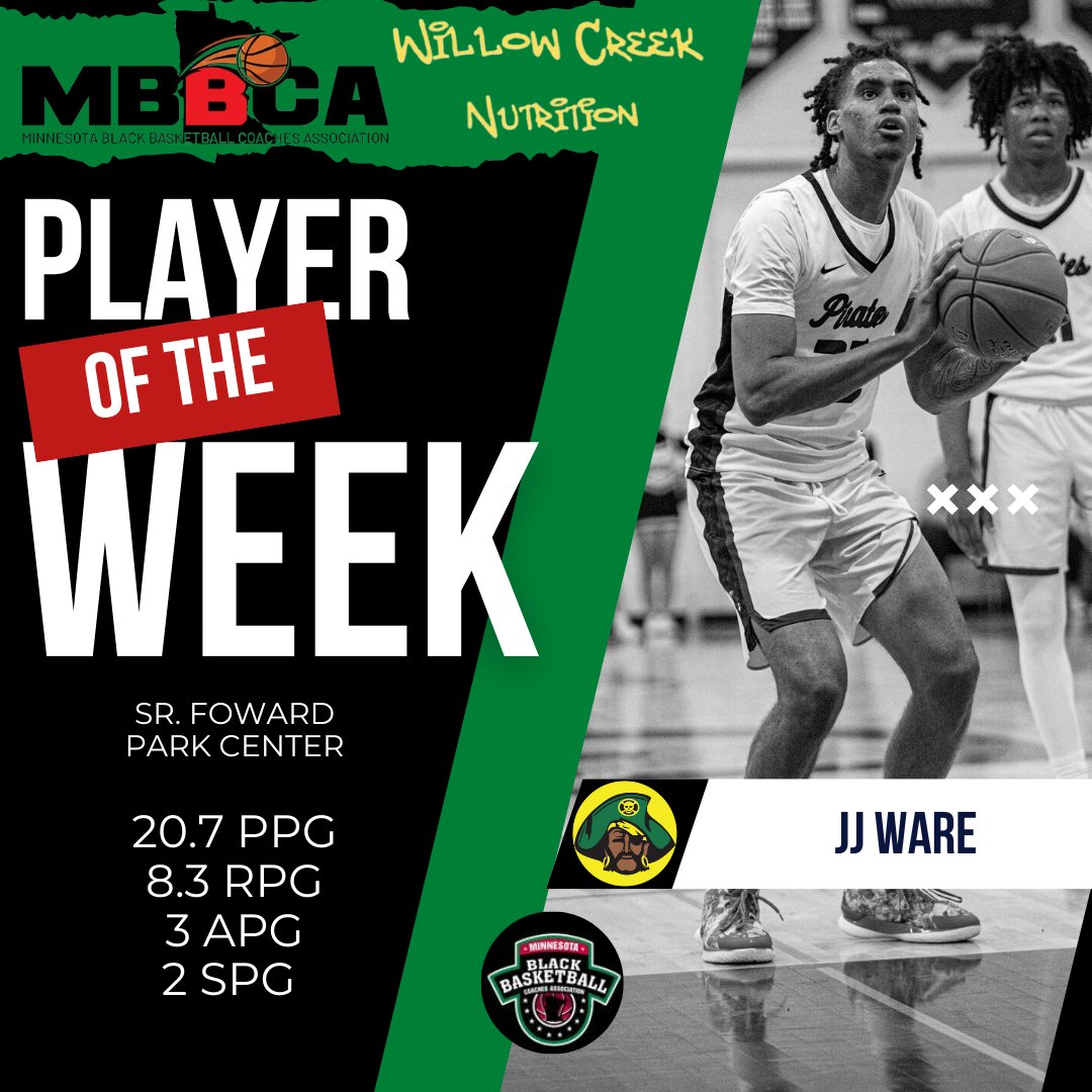 Congrats to this week's <a href="/MBBCA1/">MN Black Basketball Coaches Association (MBBCA)</a> Boy's Player of the Week <a href="/JJware35/">JJ Ware</a>
Powered by <a href="/WillowCreekNutr/">Willow Creek Nutrition</a>