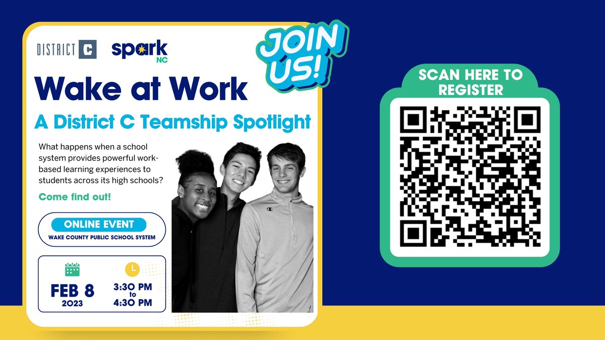 wearesparknc's tweet photo. Check out this upcoming opportunity in your school district:

See what happens when a district empowers students &amp; teachers with @DistrictC17 Teamship experiences.

Register: https://t.co/Vm5fP9kZAs 

@tipncorg https://t.co/JrO9PlcxTR