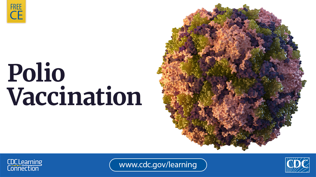 HCPs & public health professionals: We can prevent #polio. Learn about poliovirus and review CDC’s vaccination guidance in this training. Free CE. bit.ly/3YN8IEj #CDCLearning