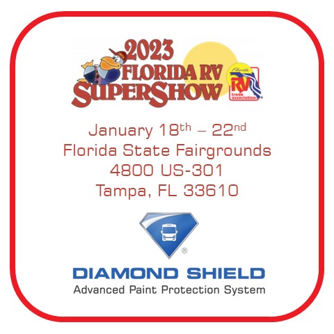 diamondshieldco's tweet photo. We're looking forward to the 2023 Florida RV SuperShow starting tomorrow in Tampa! Safe travels to all those attending. Info on the show can be found at https://t.co/VdZUGLwjGl. Feel free to call 888-806-5862 with questions.

#SuperShow #FLRVSuperShow #RVSuperShow #RVLife #FRVTA https://t.co/MZ7jLsQc73