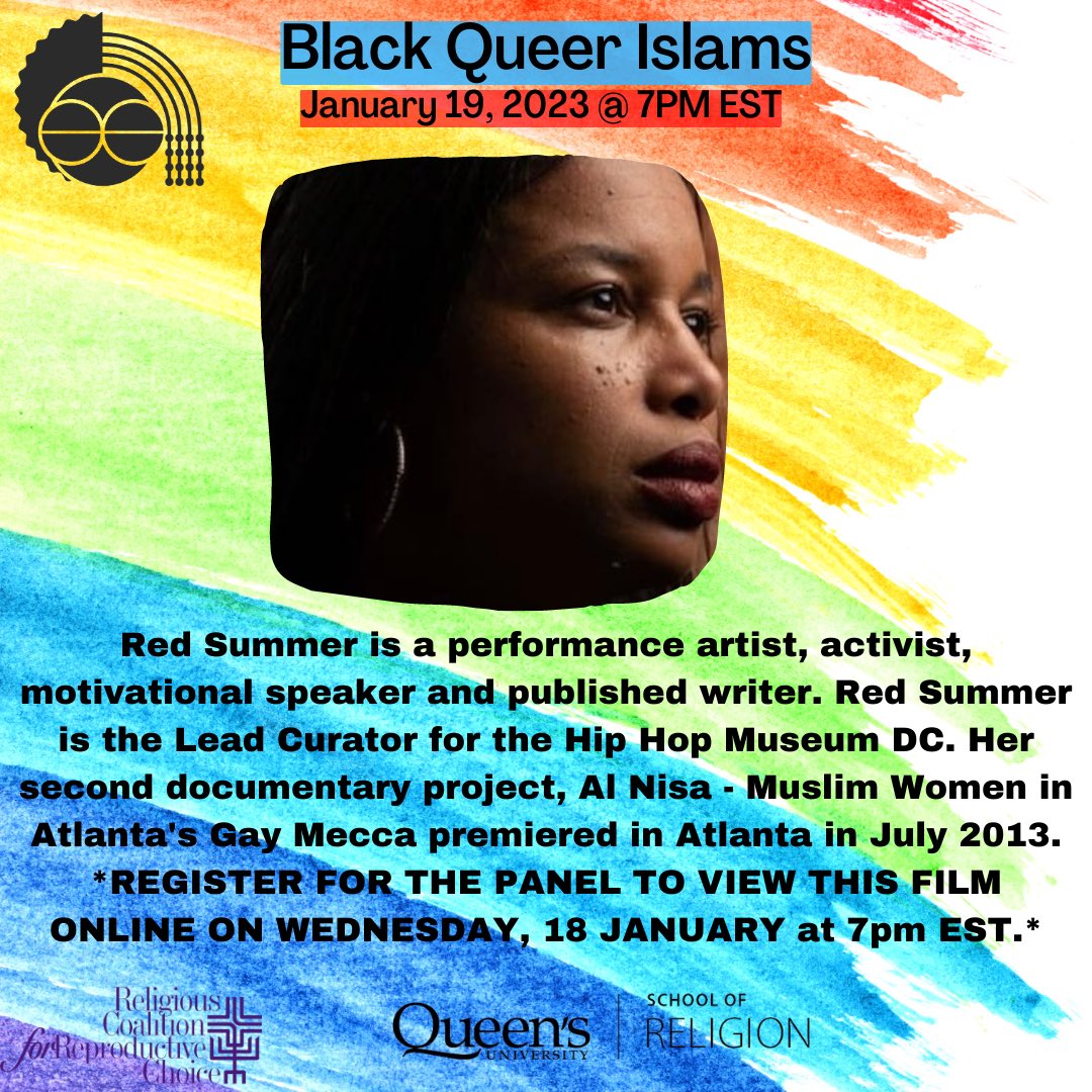 blackstudiesis's tweet image. We hope that you can join us at 7 pm EST tomorrow for a virtual screening of Al- Nisa: Black Muslim Women in Atlanta's Gay Mecca. 

Click the link below to register for the film (and Thursday’s Queer Black Islams panel): 

queensu.zoom.us/webinar/regist…
