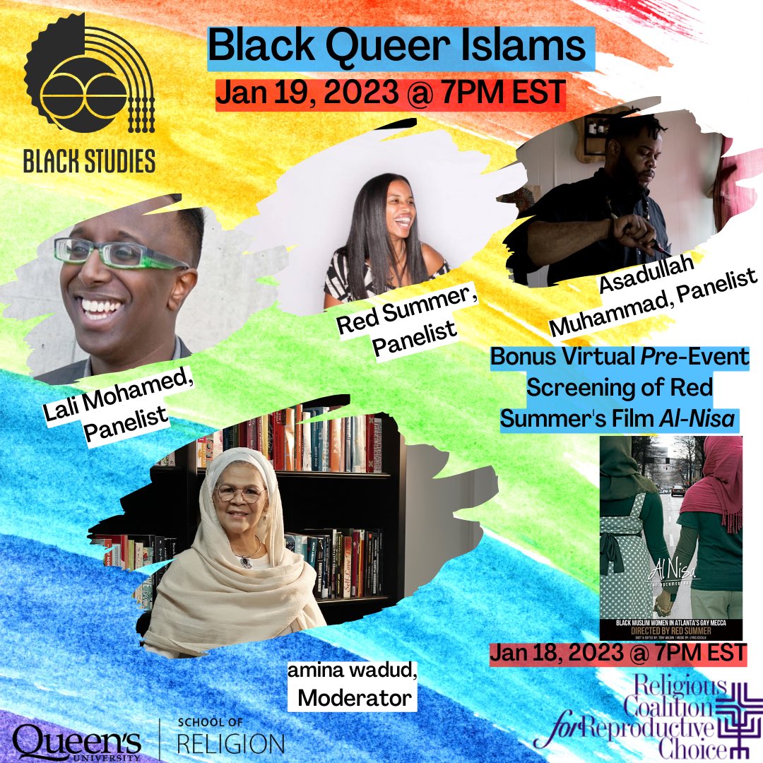 blackstudiesis's tweet image. We hope that you can join us at 7 pm EST tomorrow for a virtual screening of Al- Nisa: Black Muslim Women in Atlanta's Gay Mecca. 

Click the link below to register for the film (and Thursday’s Queer Black Islams panel): 

queensu.zoom.us/webinar/regist…