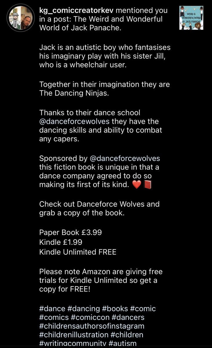 danceforcewolv's tweet photo. You know you’ve made it when you feature in a children’s book! See Naomi, Dani & Liam the Liam in our first appearance by Author Kevin Green #childrensbook #autismawareness #danceforcewolves https://t.co/TJorvSzmW8