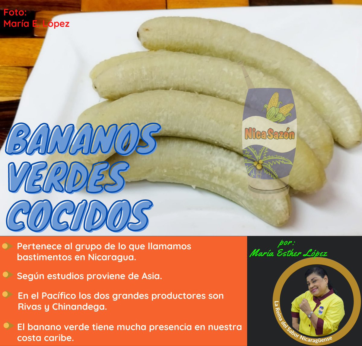 MariaEstherNica's tweet photo. NicaSazoneros conozcamos, consumamos y promovamos la gastronomía nicaragüense.
😋Bananos verdes cocidos
#PolloRico https://t.co/rR81zGP05H