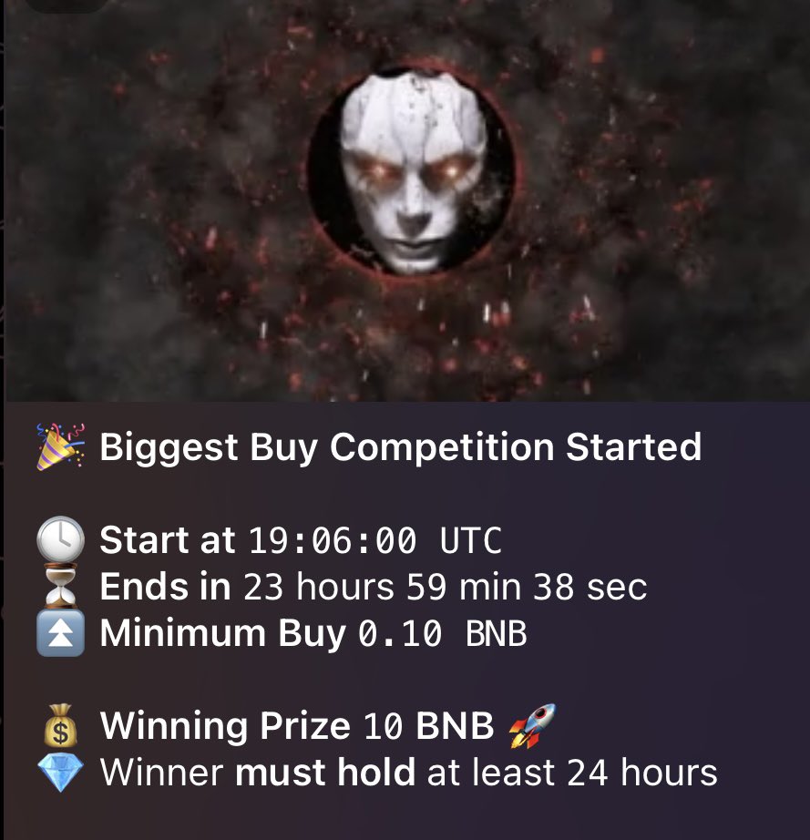LunaClassicHQ's tweet photo. #Ctrl2XY Biggest BUY Competition Started 

Minimum Buy 0.10BNB 

Winner Price 10BNB #BNB 

Must hold at least 24Hrs 

Check telegram https://t.co/W42dePcVUT

👉🌖DEXTOOL : https://t.co/xxxBc6eEQo

Time for #Control2XY  to hit $2M market cap 

Good luck everyone
 #BNB #Binance https://t.co/lGSYY91giU