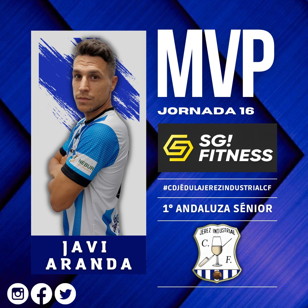 JerezInd_CF's tweet photo. •MVP/MEJOR JUGADOR DEL PARTIDO•🔵⚪
#JORNADA16
➡️Patrocinado por SG Fitness Jerez
¡Gracias por su colaboración! 💙🤍
#JICF #ObjetivoVolver #temp2223 https://t.co/VwRHSRGwpe