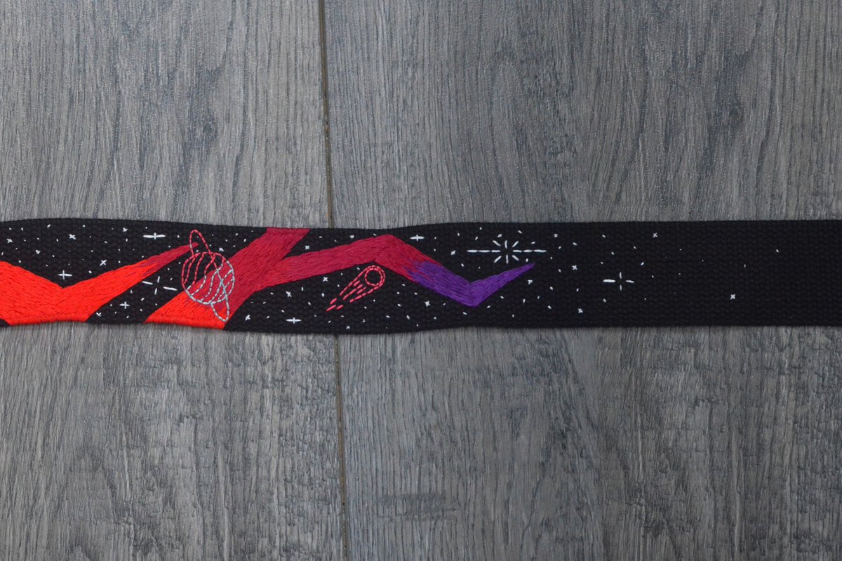 Supernova themed guitar strap 🪐✨☄️🌟 #embroidery <a href="/LevysMusic/">Levy's</a>