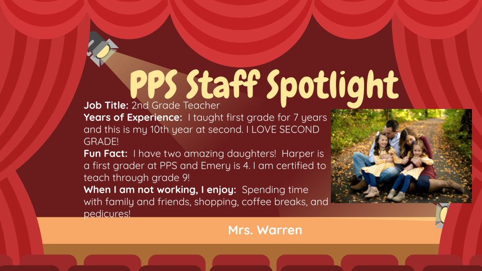 jenholl02's tweet photo. Mrs. Warren, one of our 2nd Grade Teachers, is our next Staff Spotlight! https://t.co/eBcjGvvXBm