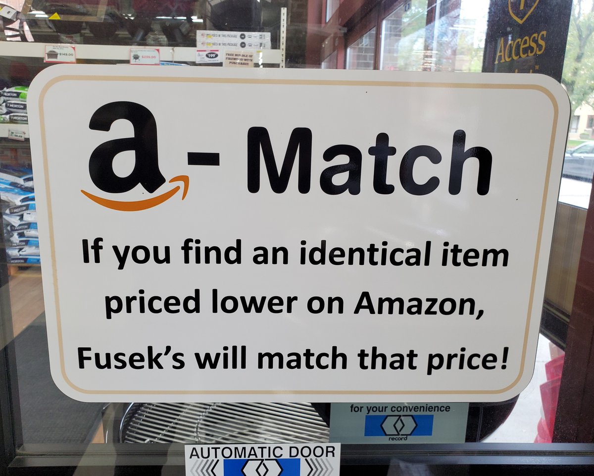 fusekshardware's tweet photo. Show us an identical item on Amazon, and we will match their price! Stop in to take advantage of our A-Match program! 🎉 🙌

#FindItAtFuseks 🛠️

#doingindyright #indybusiness #shoplocalindy #hardwareshop #diyprojects #amazonmatch #shoplocal #supportsmallbusinesses https://t.co/jrZOSHD1Lw