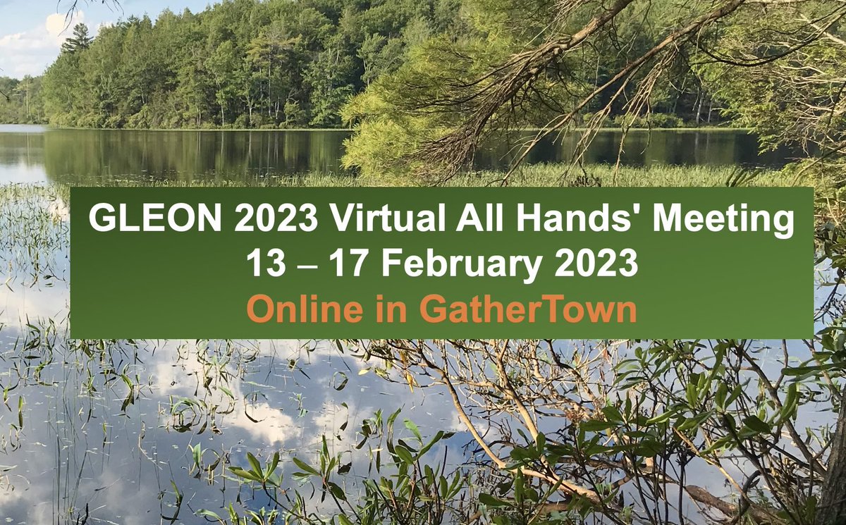 Registration is now open until Friday, 3 Feb for the #GLEON2023Virtual All Hands' Meeting, to be held online 13-17 February 2023! Visit the meeting website for more information: gleon.org/meetings/GLEON….