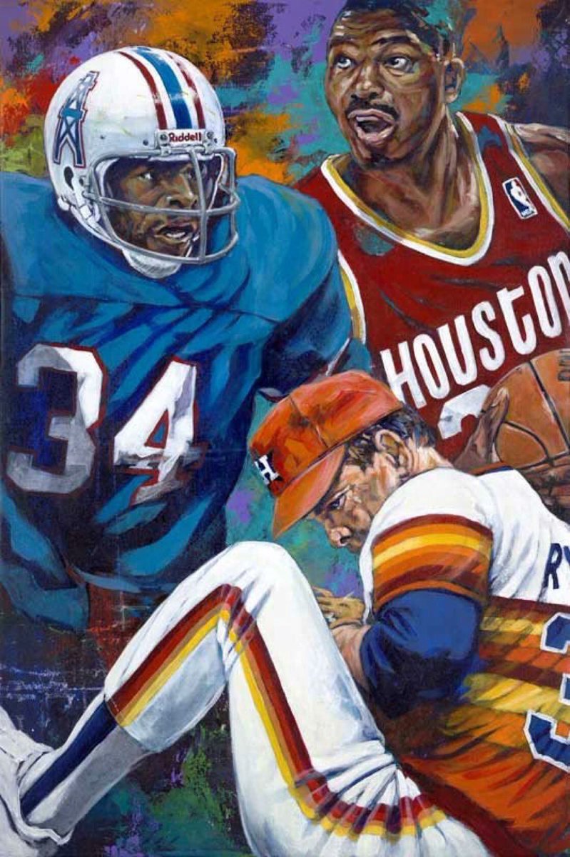 "Houston 34s"

Earl Campbell, Hakeem Olajuwon, and Nolan Ryan

Art courtesy of Robert Hurst