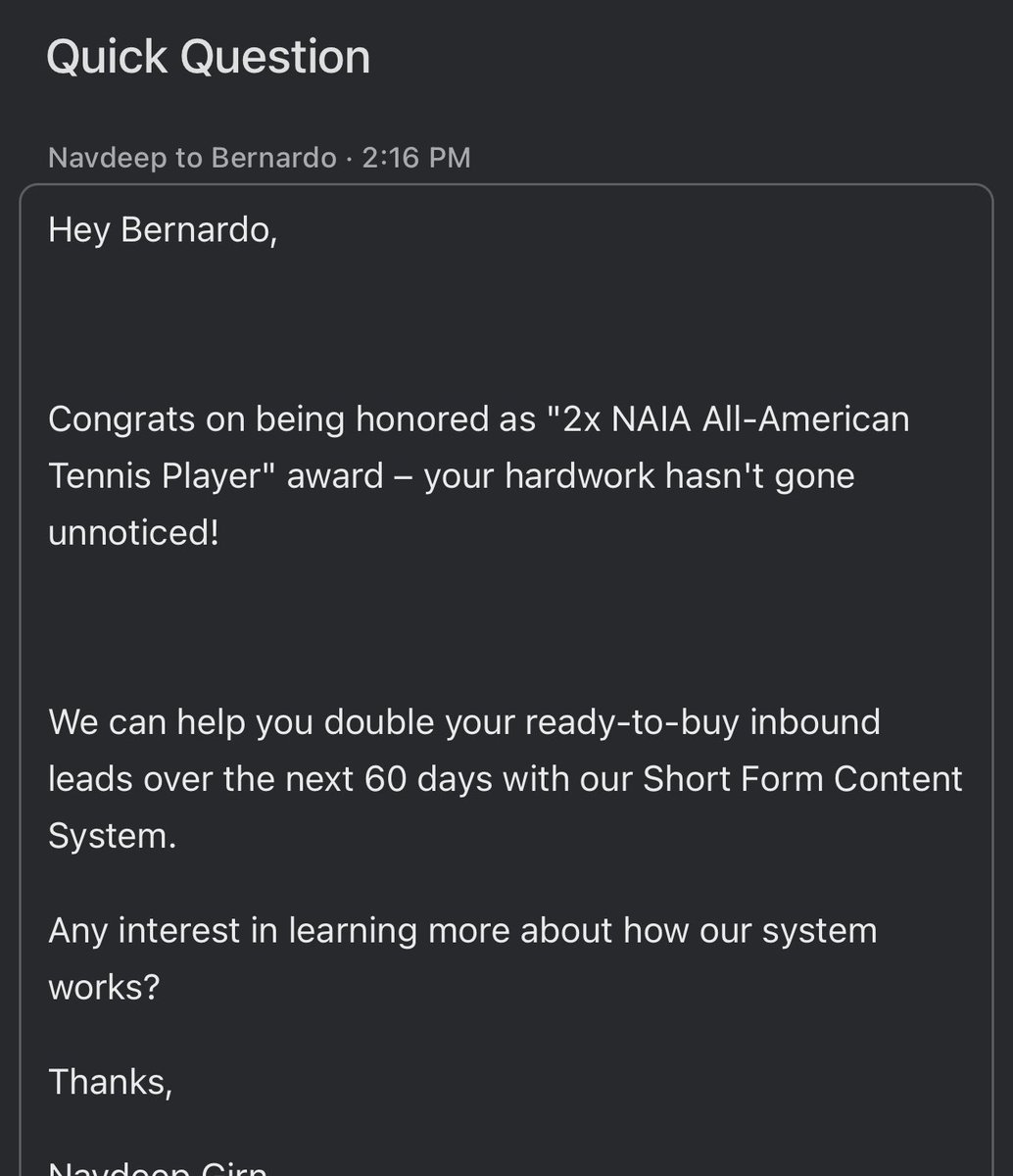 These templated cold emails are absolutely out of control 🤦‍♂️