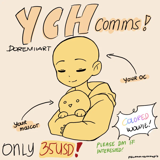YCH COMMS OPEN!!!! 

yoyoyoyo i open my first YCH comms for only 35USD WOWIE!!!! (its colored) 
please DM if interested! ✨

#commissionsopen #commissions #artcommission 