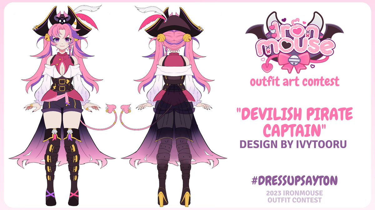 ivytooru's tweet photo. 🏴‍☠️😈DEVILISH PIRATE CAPTAIN😈🏴‍☠️

My finalized entry for #dressupsayton, I wanted to add more elements to tie the theme altogether while still being 100% mouse themed❤️ https://t.co/cptPuw6Yxo
