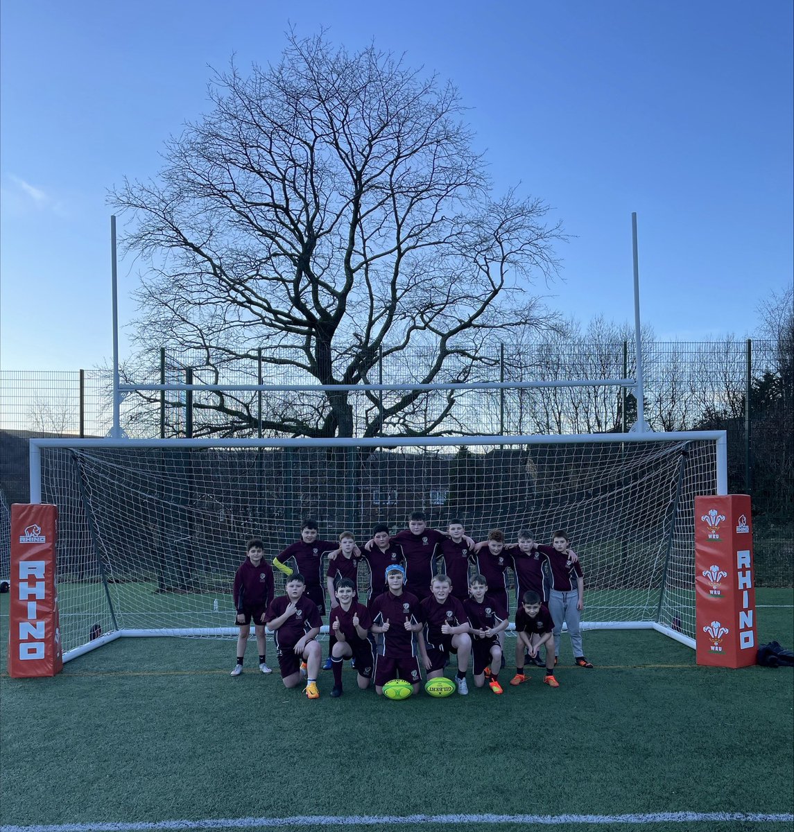 PorthCSchool's tweet photo. Our Year 7 rugby team had their first fixture of the new term losing to an experienced Tonyrefail team. Mr Condron would like to congratulate those players who represented the school for the first time. Thank you also to our visitors for a great game.  @tonmiddleschool https://t.co/OsPhJM0V2W
