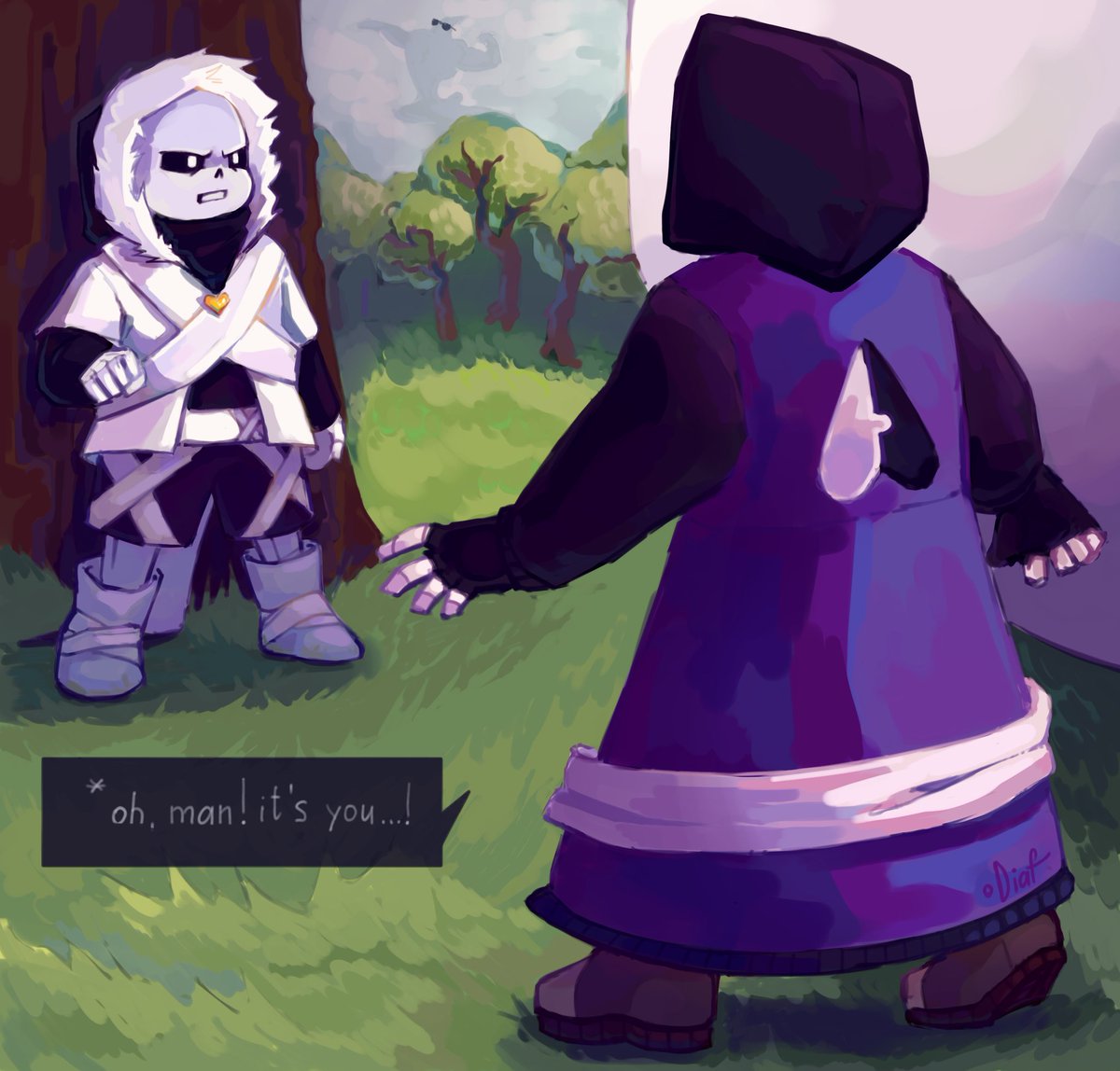 Drawing - Cross Sans VS Epic Sans ( Xtale vs Epictale ) UNDERTALE AU 