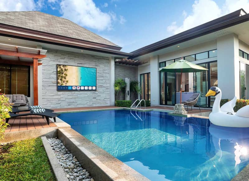 AVNationTV's tweet photo. Have you ever taken your TV outside? With @PeerlessAV's Neptune line, you can!
The Neptune line uses WebOS to give you a Smart Home hub, so you can take your TV anywhere. 
Checkout our AVNation special about the Neptune series, here- https://t.co/oZnKvGxm3A https://t.co/crG3GgYGfF