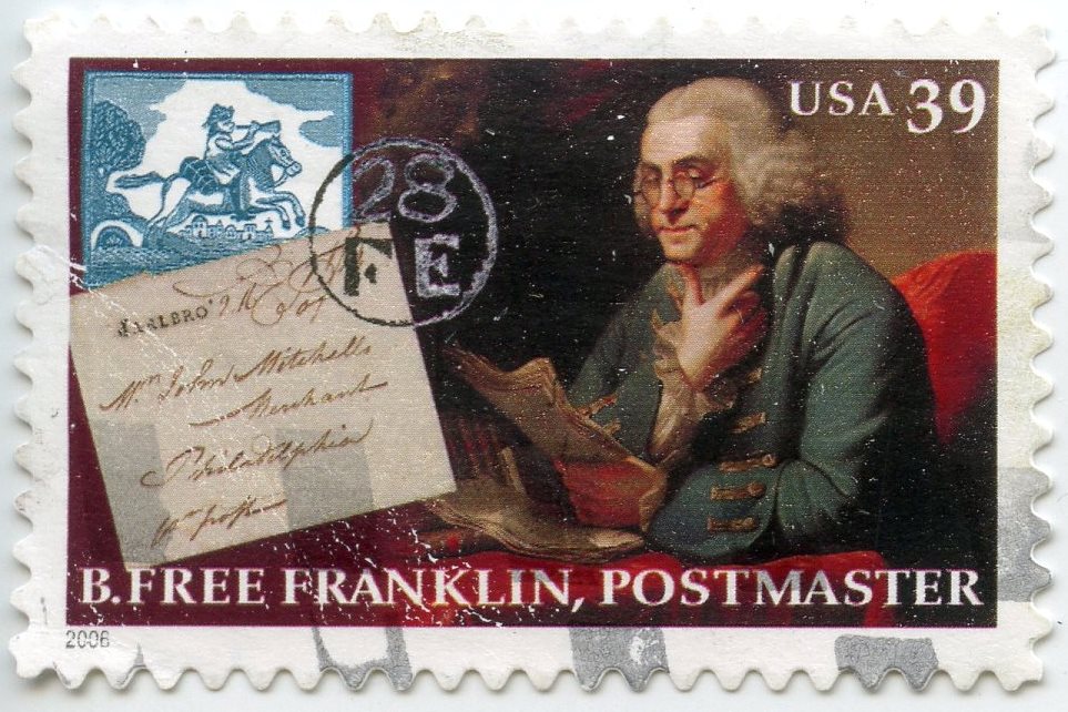 phftucson's tweet photo. Happy Birthday to Benjamin Franklin, born #OnThisDay in 1706. The first ever U.S. postage stamp depicted our first ever postmaster, Benjamin Franklin. It was issued in 1847. The other stamp is part of a set of 4, issued in 2006. #philately #phftucson https://t.co/Odi7bjMn0X