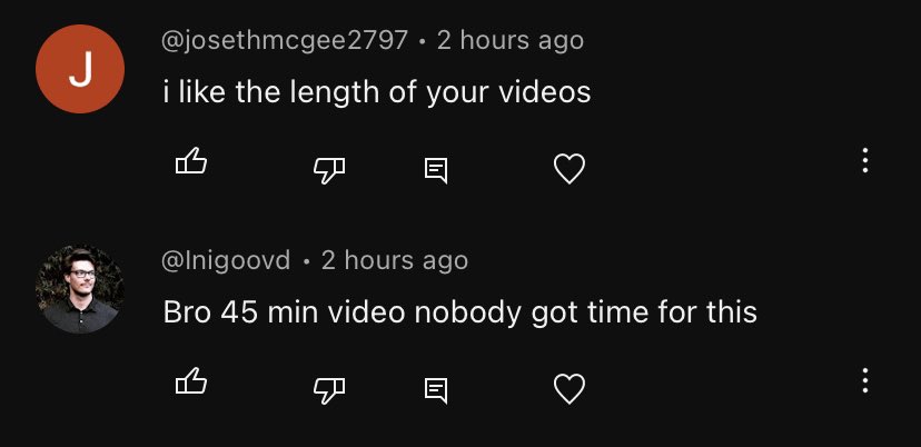 My YouTube comments in a nutshell
