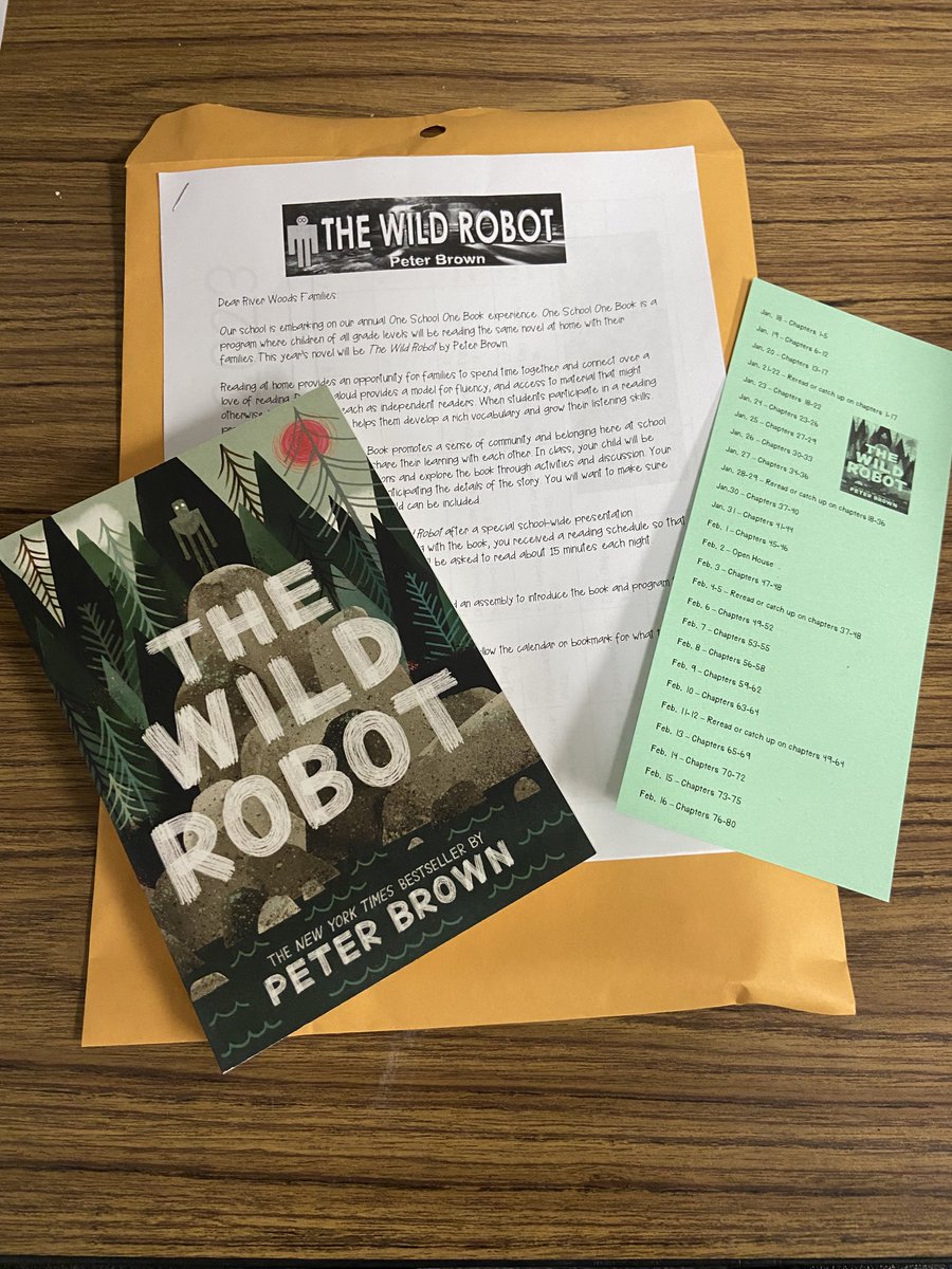 RWpride's tweet image. Our One School One Book for 2023 Reveal!  The Wild Robot