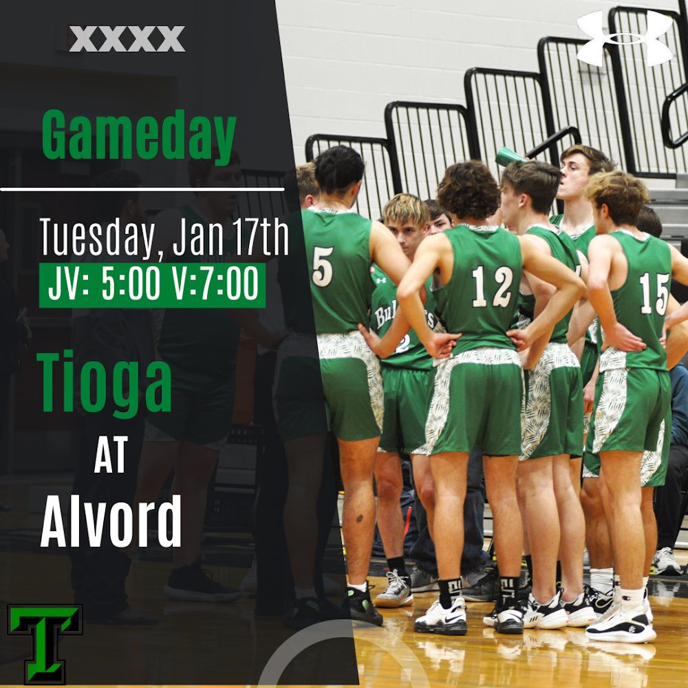 Come out and support the Tioga Bulldogs as the take on the Alvord Bulldogs! Big game tonight and hope to see you there 💪
#TiogaTough

<a href="/CoachChadRogers/">Chad Rogers</a> 
@ClubTioga 
<a href="/hoopinsider/">Hoopinsider</a>