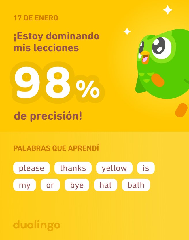 barbajan89's tweet photo. ¡Estoy aprendiendo inglés en Duolingo! Es gratis, divertido y efectivo. https://t.co/s6Xju0jbUc