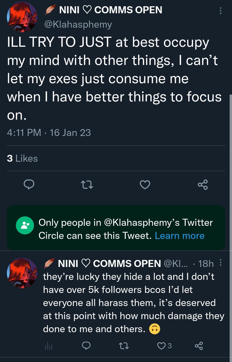 mortemarting's tweet photo. An addition-- I've been sent screenshots from another party who I'll choose to keep anonymous for their own safety. Further proof of stalking, and his general obsessive behaviour, admitting to block evading, as well as hypocrisy. Bear with me, there's a lot. https://t.co/8PKKxJMT4v