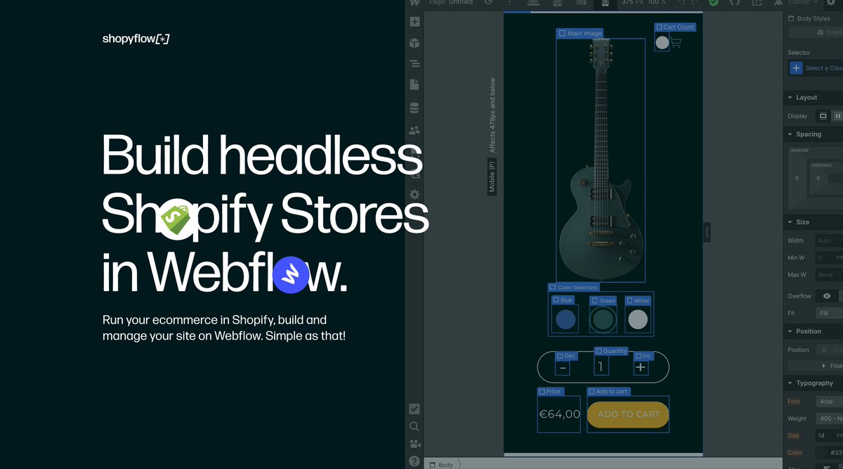 ✨ Shopify <-> Webflow Integration ✨
Super excited to announce our newest product - Shopyflow. It allows you to run your <a href="/Shopify/">Shopify</a> stores directly within <a href="/webflow/">Webflow</a>. Private beta launching soon.

#NoCode #buildinpublic